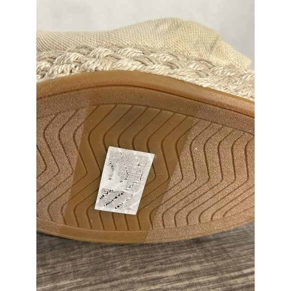 Toms Marisela Wedge Sandals Natural Slubby Woven Size 11 - Picture 13 of 16